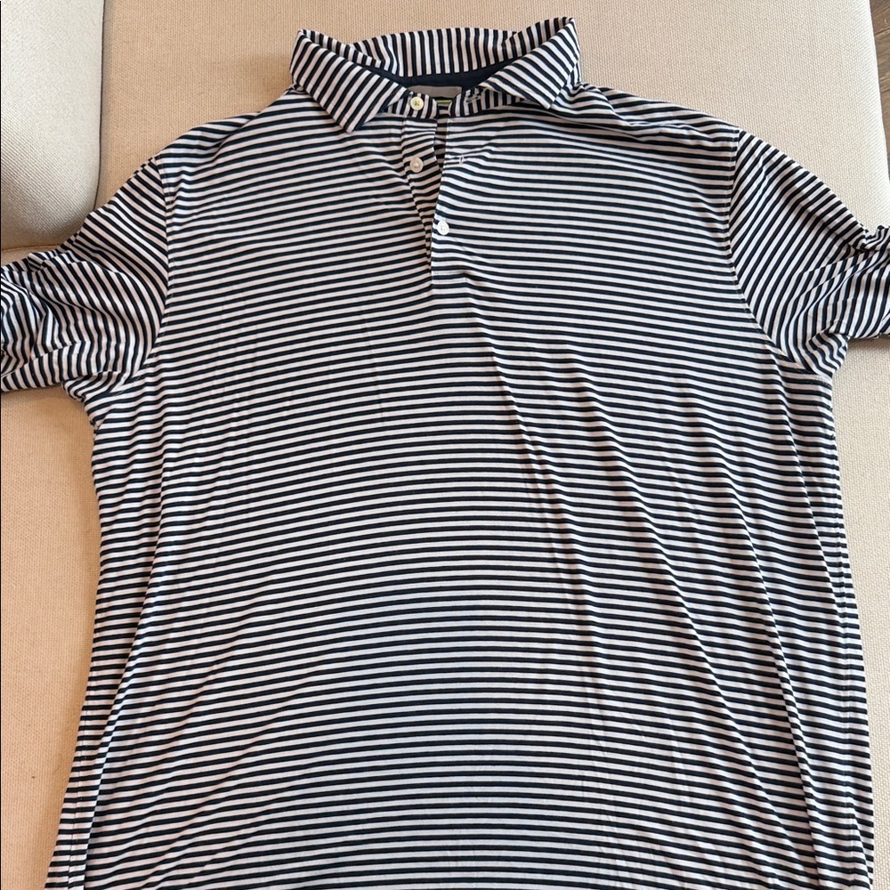 Tasc Striped Navy and White Polo